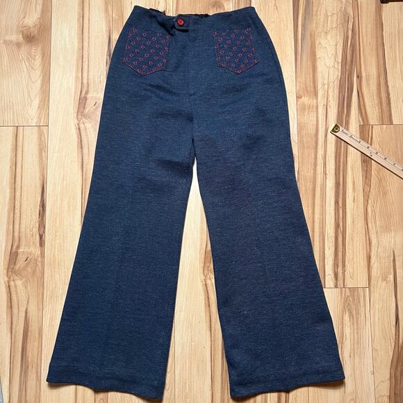 VINTAGE 70s JCPenney Heart Leisure Suit 2 Piece Size 4 Flare Hippie Retro Mod - Picture 5 of 7